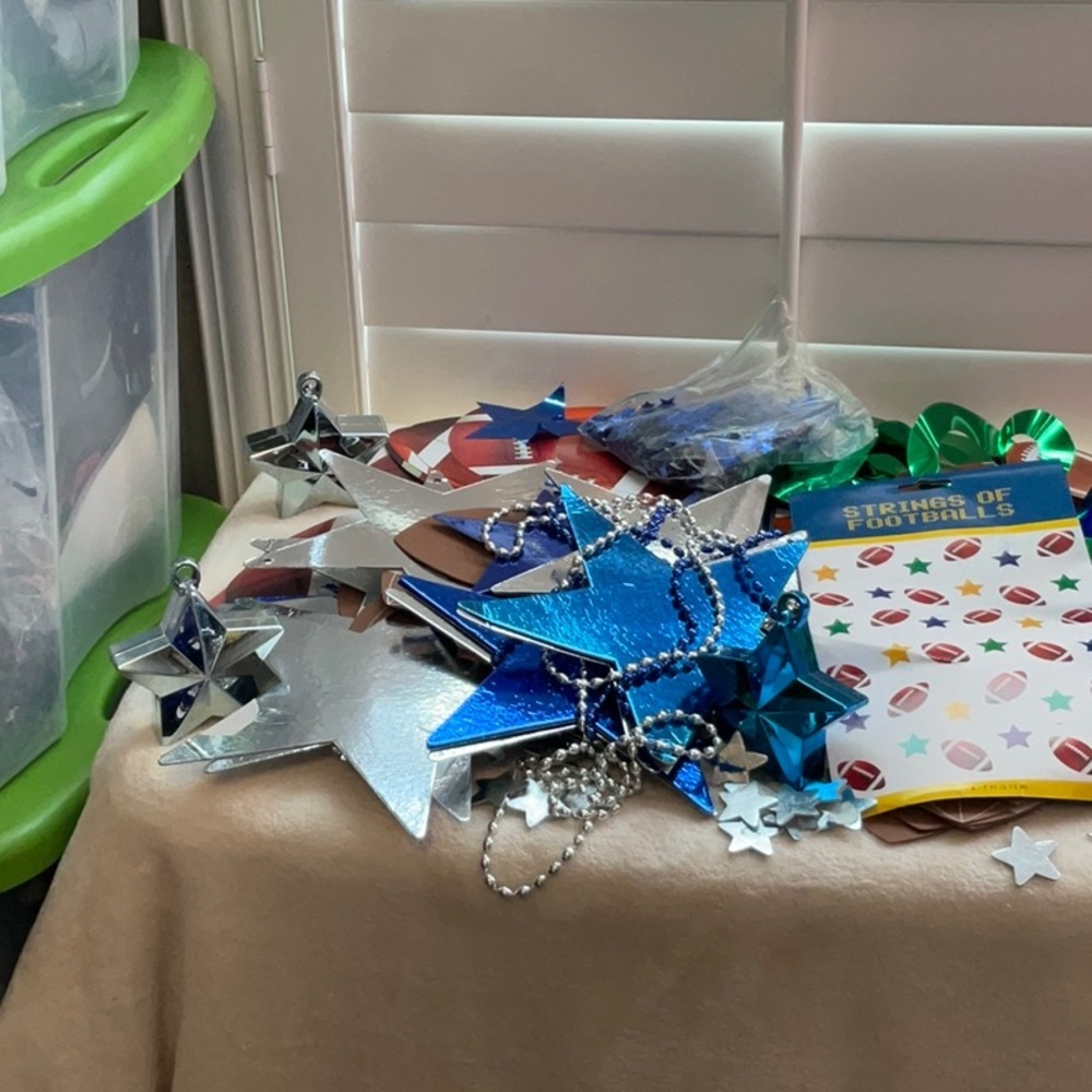 NFL Blue and Silver Star Decorations